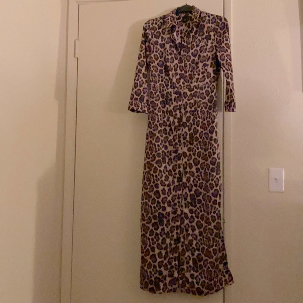 River Island leopard print shirt dress.